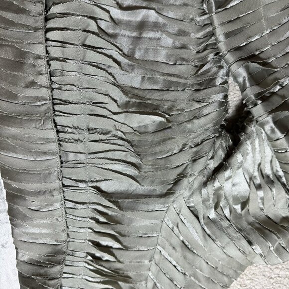 Chicos Blazer Jacket Women’s Size 1 Light Green Metallic Silky Raw Edge - Picture 15 of 15